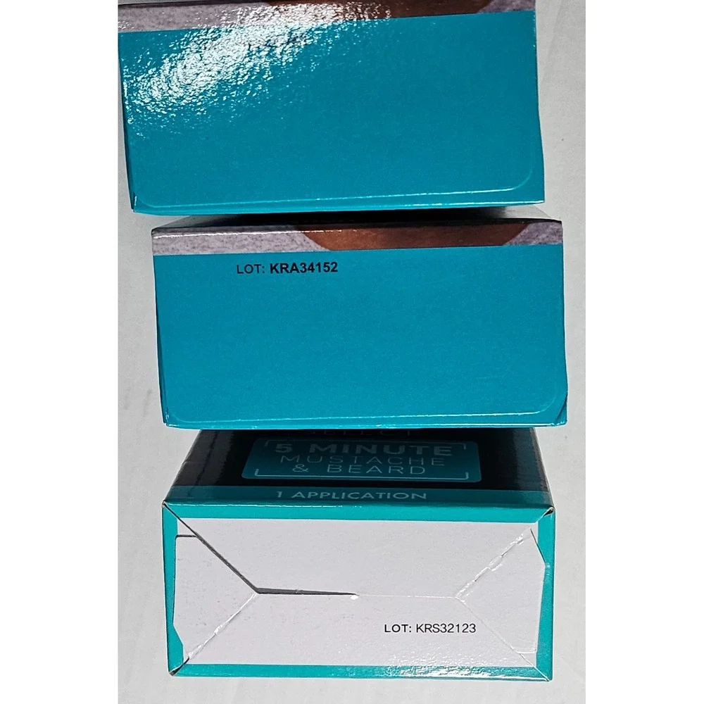 3pk‎ Men's Mustache & Beard Brush-In Color Gel Jet Black 5 Minute Gray Coverage